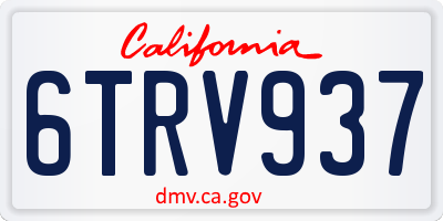 CA license plate 6TRV937