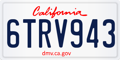 CA license plate 6TRV943