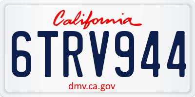 CA license plate 6TRV944