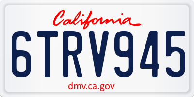 CA license plate 6TRV945