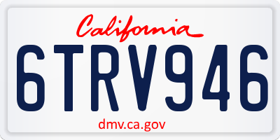 CA license plate 6TRV946