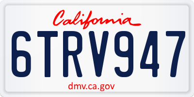 CA license plate 6TRV947