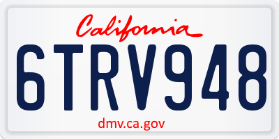 CA license plate 6TRV948