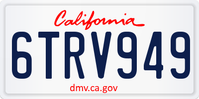 CA license plate 6TRV949