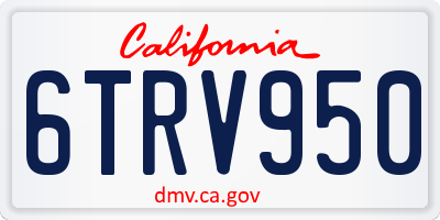 CA license plate 6TRV950