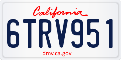 CA license plate 6TRV951