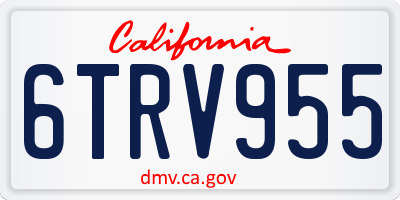 CA license plate 6TRV955