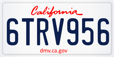 CA license plate 6TRV956