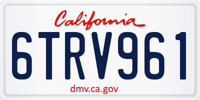 CA license plate 6TRV961