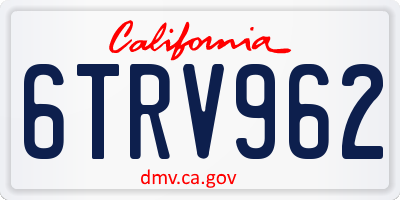 CA license plate 6TRV962