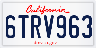 CA license plate 6TRV963