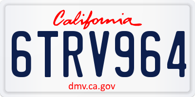 CA license plate 6TRV964