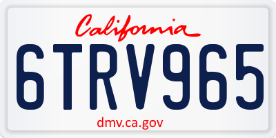 CA license plate 6TRV965