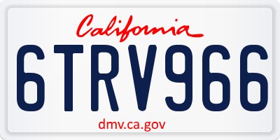 CA license plate 6TRV966