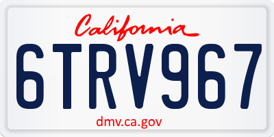 CA license plate 6TRV967