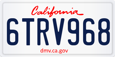 CA license plate 6TRV968