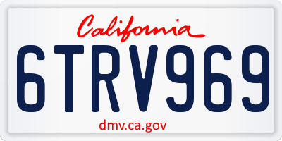 CA license plate 6TRV969