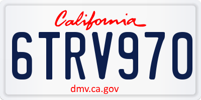 CA license plate 6TRV970