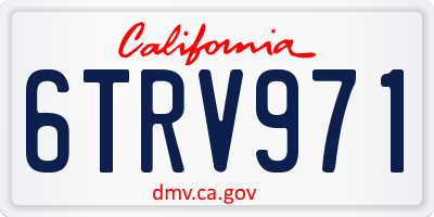 CA license plate 6TRV971