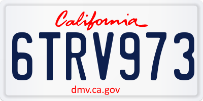 CA license plate 6TRV973