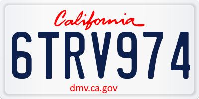 CA license plate 6TRV974