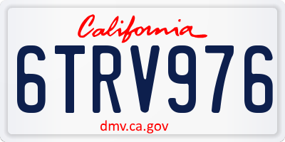 CA license plate 6TRV976