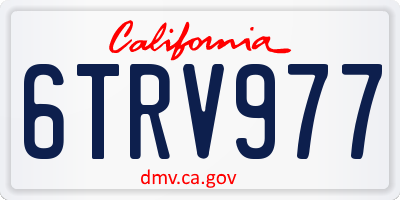 CA license plate 6TRV977