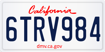 CA license plate 6TRV984