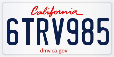 CA license plate 6TRV985