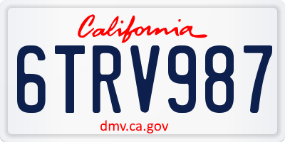 CA license plate 6TRV987