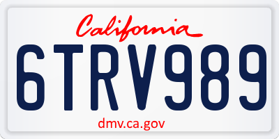 CA license plate 6TRV989