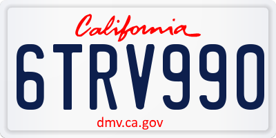CA license plate 6TRV990