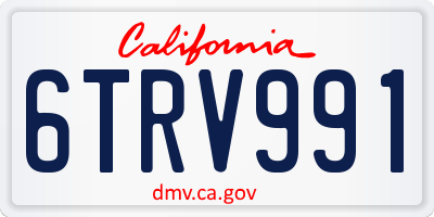 CA license plate 6TRV991