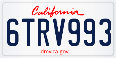 CA license plate 6TRV993
