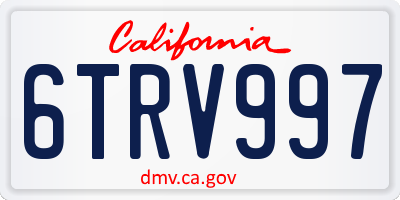 CA license plate 6TRV997