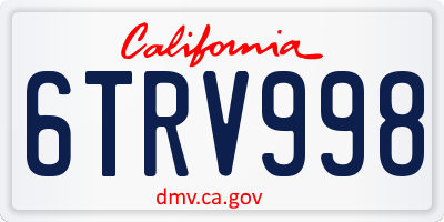 CA license plate 6TRV998