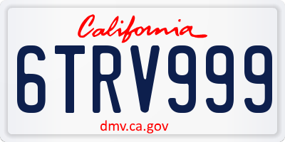 CA license plate 6TRV999