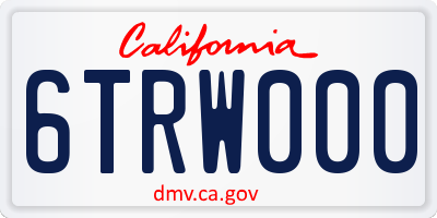 CA license plate 6TRW000