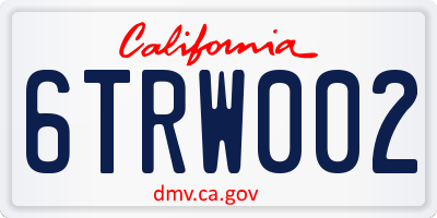 CA license plate 6TRW002