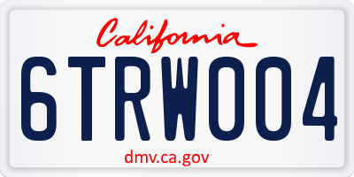 CA license plate 6TRW004