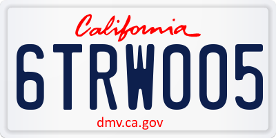 CA license plate 6TRW005