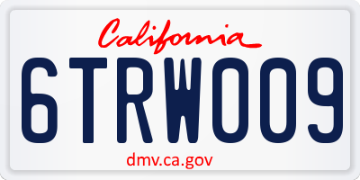 CA license plate 6TRW009