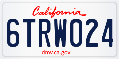 CA license plate 6TRW024