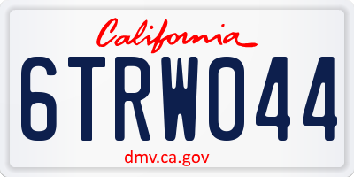 CA license plate 6TRW044