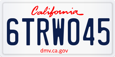 CA license plate 6TRW045