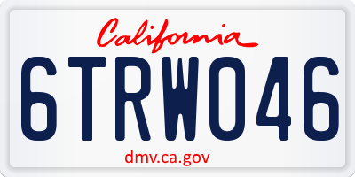 CA license plate 6TRW046