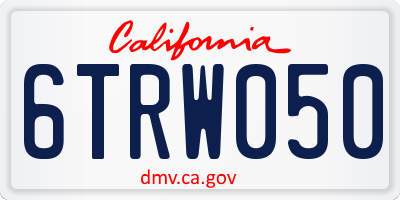 CA license plate 6TRW050