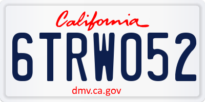 CA license plate 6TRW052