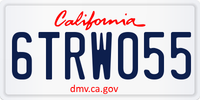 CA license plate 6TRW055