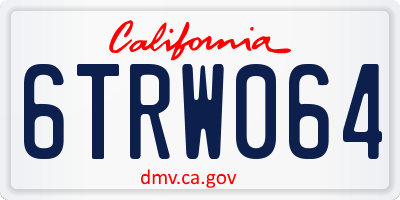 CA license plate 6TRW064